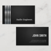 Audio Engineer Beruflich Black Silver Visitenkarte (Vorne/Hinten)