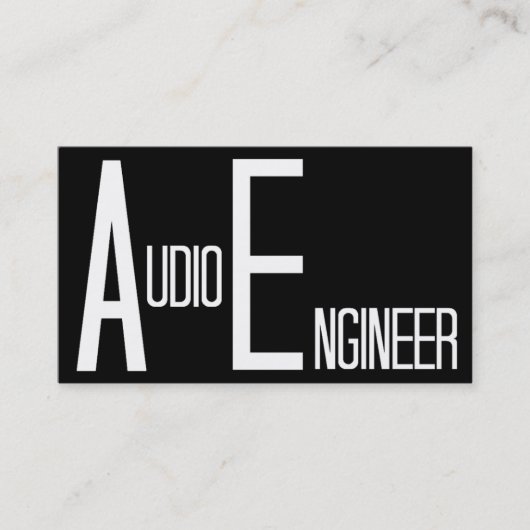 Audio Engineer Black Simple Business Card Visitenkarte (Vorderseite)