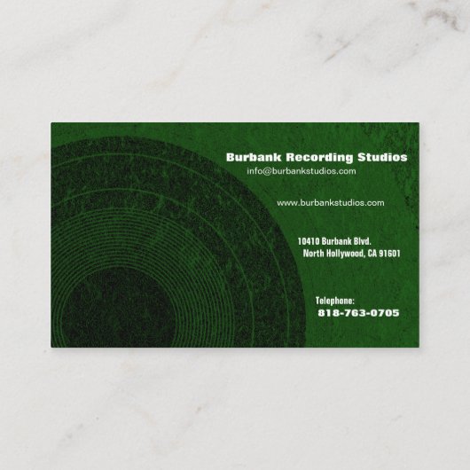 Audio Engineer Oceania Business Card Visitenkarte (Rückseite)