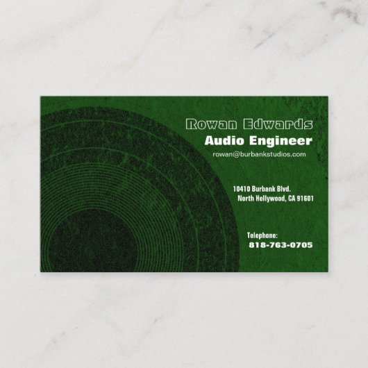 Audio Engineer Oceania Business Card Visitenkarte (Vorderseite)