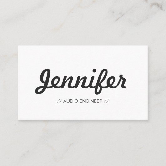 Audio Engineer - Stilvolle, einfache Konzeption Visitenkarte (Vorderseite)