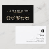Audio Engineering Services Gold Icons BusinessCard Visitenkarte (Vorne/Hinten)