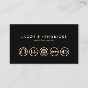 Audio Engineering Services Gold Icons BusinessCard Visitenkarte