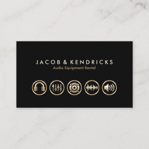 Audio Equipment Rental Gold Icons BusinessCard Visitenkarte