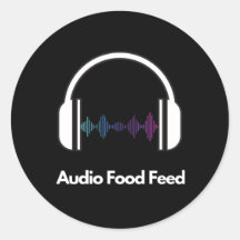 Audio Food Feed Runde Aufkleber