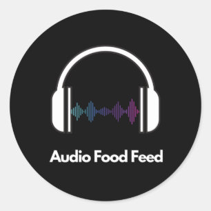 Audio Food Feed Runde Aufkleber