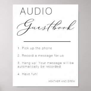 Audio Fun Einzigartiges Gästebuchsigne Verlasse ei Poster