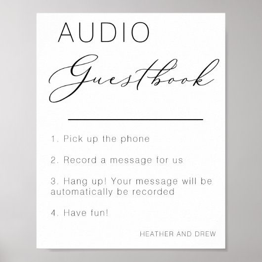 Audio Fun Einzigartiges Gästebuchsigne Verlasse ei Poster (Vorne)