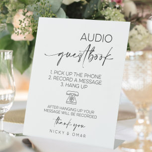 Audio Gästebuch Hochzeitsempfang Sockelschild