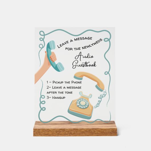Audio-Gästebuch-Symbol Acrylschild (Vorderseite)
