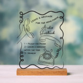 Audio-Gästebuchnachricht für Hochzeitszeichen Acrylschild (Neutral)