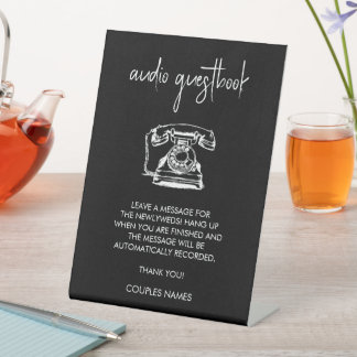 Audio Guest Book Wedding Sign Sockelschild