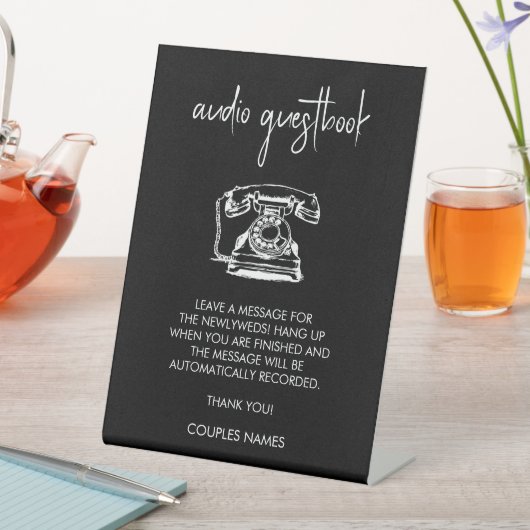 Audio Guest Book Wedding Sign Sockelschild (In Situ)