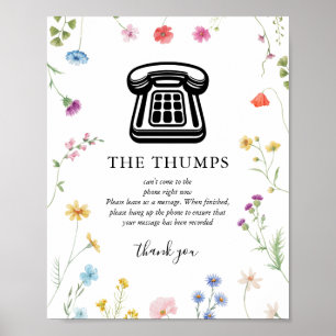 Audio Guest Book Wildblume Wedding Sign Poster