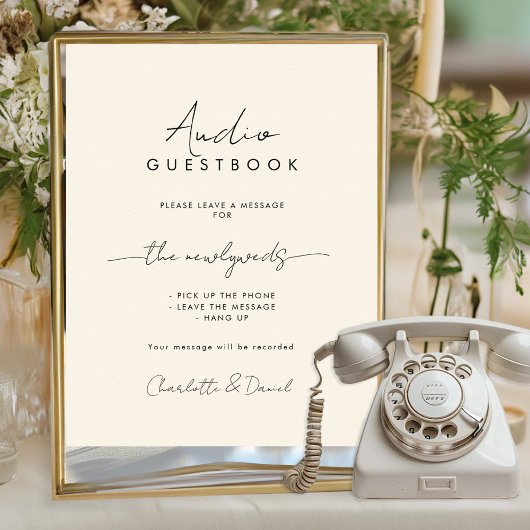 Audio Guestbook | Phone Message Guest Book Sign Poster