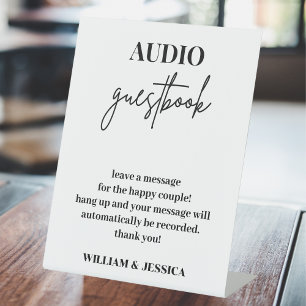 Audio Guestbook Phone Message Guest Book Sign Sockelschild
