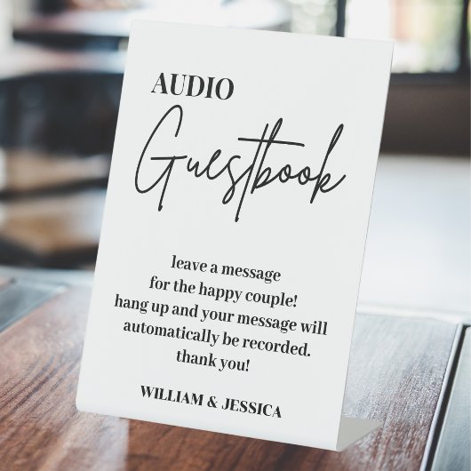Audio Guestbook | Phone Message Guest Book Sign Sockelschild