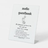Audio Guestbook Sign | Moderne Minimalistische Hoc Sockelschild (Vorderseite)