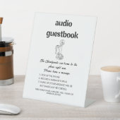 Audio Guestbook Sign | Moderne Minimalistische Hoc Sockelschild (In SItu)