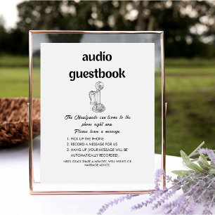 Audio Guestbook Sign Moderne Minimalistische Hoc Sockelschild