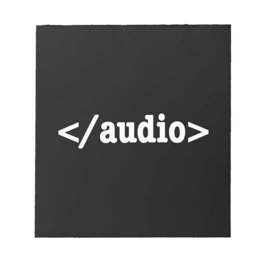 Audio-HTML5-Code beenden Notizblock (Vorderseite)