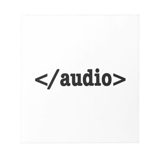 Audio-HTML5-Code beenden Notizblock (Vorderseite)