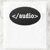 Audio-HTML5-Code beenden Ovaler Aufkleber (Tasche)
