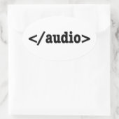 Audio-HTML5-Code beenden Ovaler Aufkleber (Tasche)