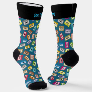 Audio-Kassetten-Mustersocken Socken