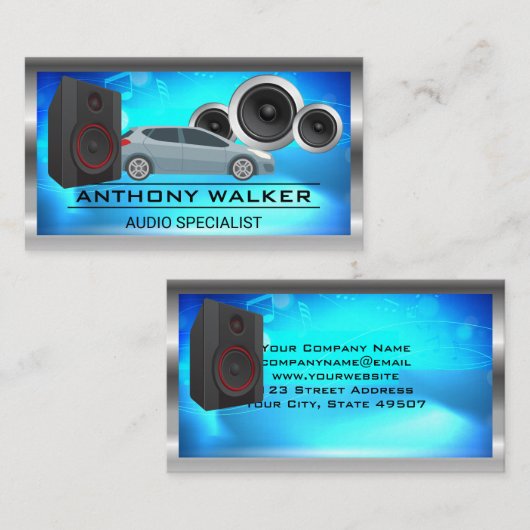 Audio-Lautsprecher | Subwoofer | Techniker Visitenkarte (Vorne/Hinten)