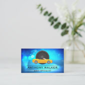 Audio-Lautsprecher | Yellow Sports Car Business Ca Visitenkarte (Stehend Vorderseite)