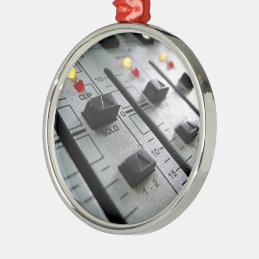 Audio Mixer Silbernes Ornament (Links)