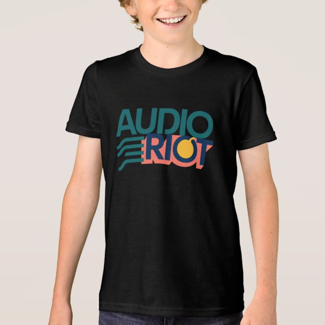 Audio Riot Youth Kids Black T - Shirt (Vorderseite)
