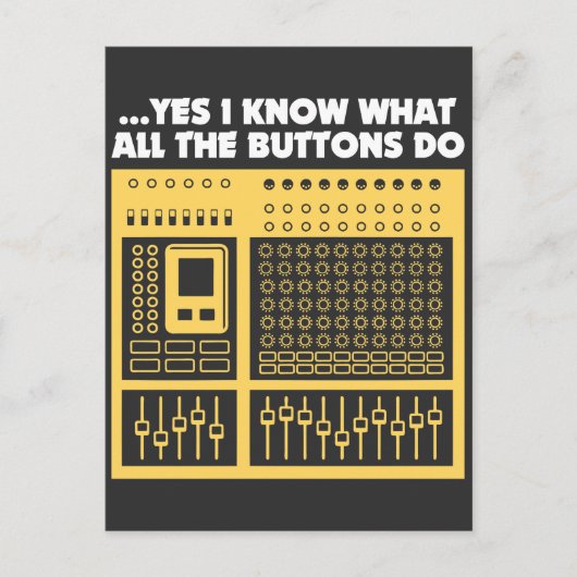 Audio Sound Engineer - Music DJ Turntable Postkarte (Vorderseite)