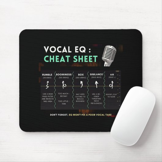 Audio Vocal Mixing Guide Black Mouse Pad Mousepad (Mit Mouse)