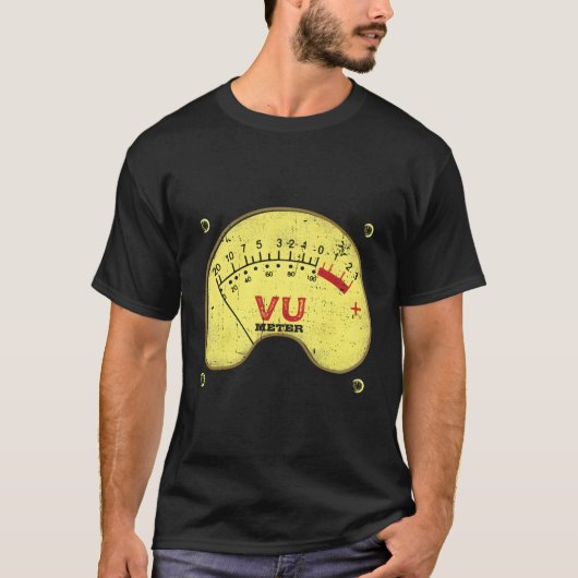Audio Vu Meter Recording Engineers T-Shirt (Vorderseite)