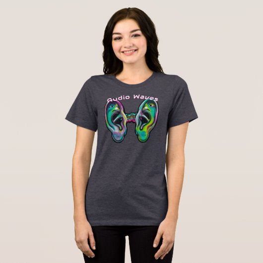 Audio Wellen Tri-Blend Shirt (Vorderseite voll)
