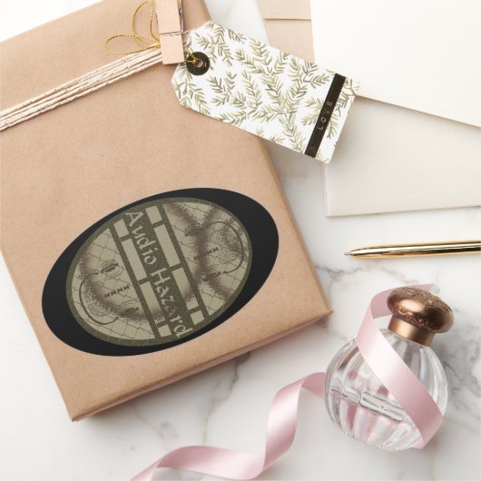 Audiogefahr Ovaler Aufkleber (Schenken)