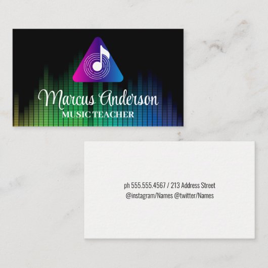 Audiohinweise | Music Equalizer Graphics Visitenkarte (Vorne/Hinten)