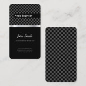 Audioingenieur - elegante, schwarze Silberquadrate Visitenkarte (Vorne/Hinten)