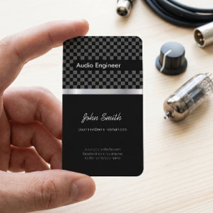 Audioingenieur - elegante, schwarze Silberquadrate Visitenkarte