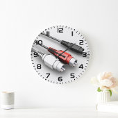 Audiokabel Vintag Tech Große Wanduhr
