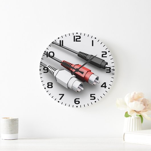 Audiokabel Vintag Tech Große Wanduhr