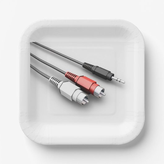 Audiokabel Vintag Tech Pappteller (Vorderseite)