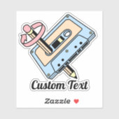 Audiokassette mit Stift Aufkleber (Blatt)