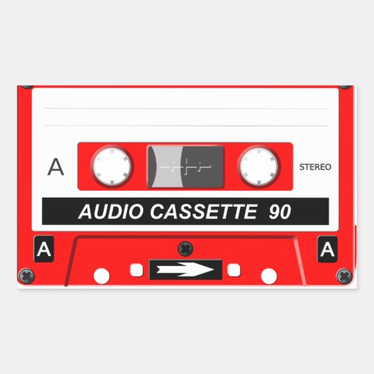 Audiokassette Rechteckiger Aufkleber (Vorderseite)