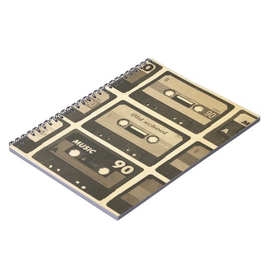 Audiokassette, Retro Poster Angesagt-Hop. Notizblock (Linke Seite)