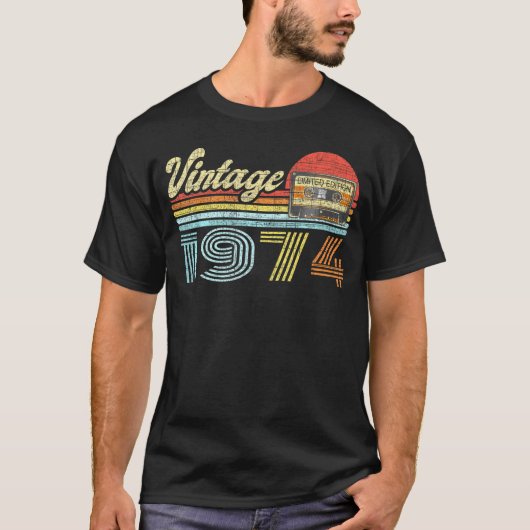 Audiokassette Seit 1974 48. Geburtstag T-Shirt (Vorderseite)