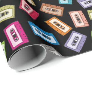 Audiokassetten-Muster Geschenkpapier