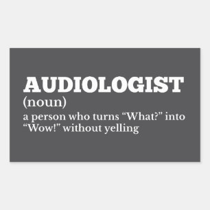 Audiologe Definition Büro Humor Rechteckiger Aufkleber